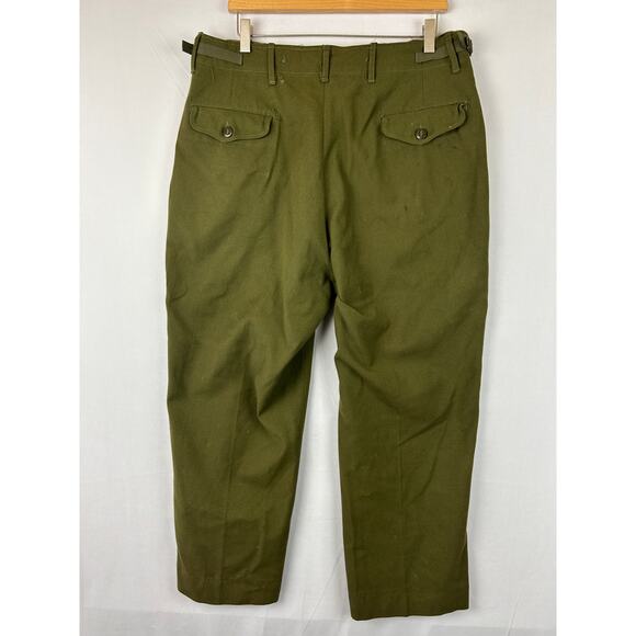 Army Trousers Field Wool M-1951 Olive Green OG 108 28" Inseam Size Medium Short - Picture 11 of 16